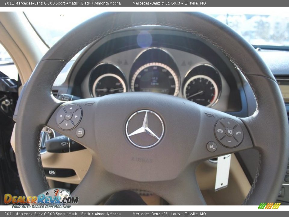 2011 Mercedes-Benz C 300 Sport 4Matic Black / Almond/Mocha Photo #15