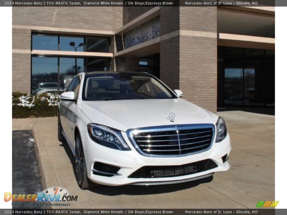 2014 Mercedes-Benz S 550 4MATIC Sedan Diamond White Metallic / Silk Beige/Espresso Brown Photo #1