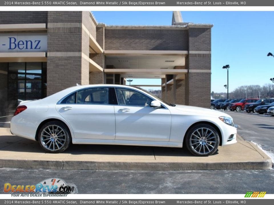 2014 Mercedes-Benz S 550 4MATIC Sedan Diamond White Metallic / Silk Beige/Espresso Brown Photo #2