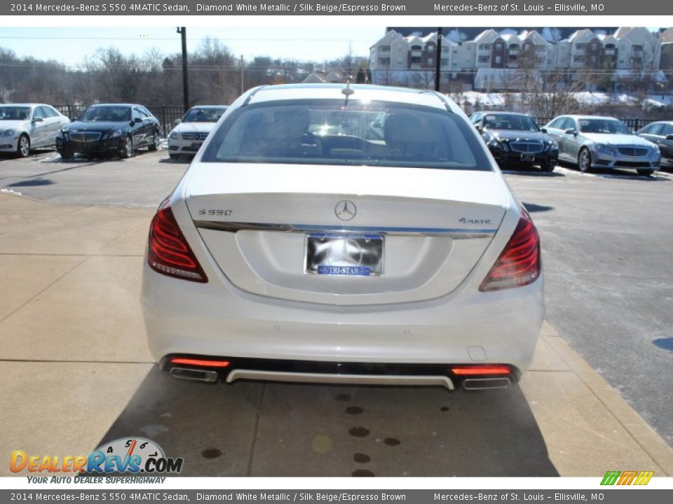 2014 Mercedes-Benz S 550 4MATIC Sedan Diamond White Metallic / Silk Beige/Espresso Brown Photo #3