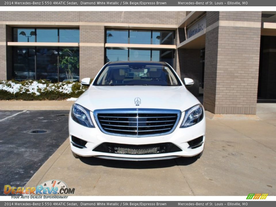 2014 Mercedes-Benz S 550 4MATIC Sedan Diamond White Metallic / Silk Beige/Espresso Brown Photo #5