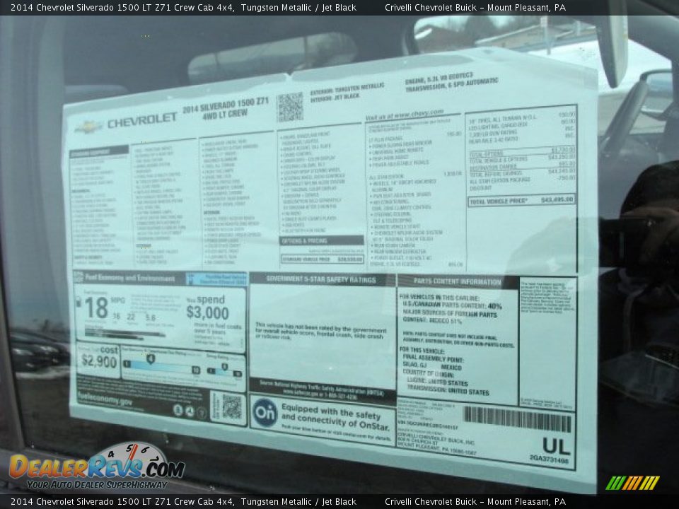 2014 Chevrolet Silverado 1500 LT Z71 Crew Cab 4x4 Tungsten Metallic / Jet Black Photo #6