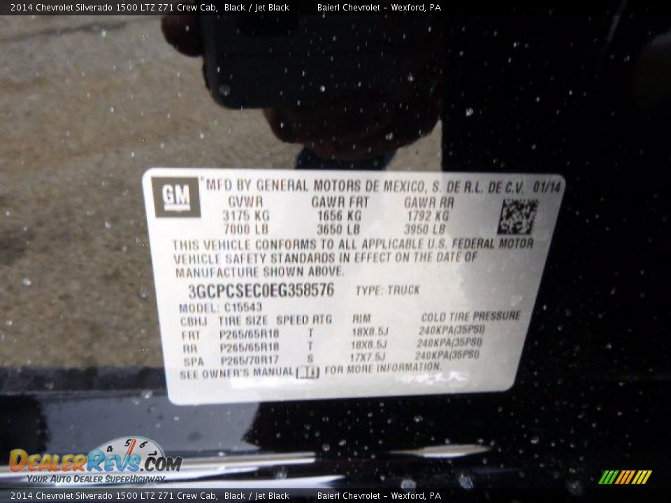 2014 Chevrolet Silverado 1500 LTZ Z71 Crew Cab Black / Jet Black Photo #20