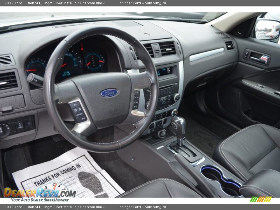 2012 Ford Fusion SEL Ingot Silver Metallic / Charcoal Black Photo #10