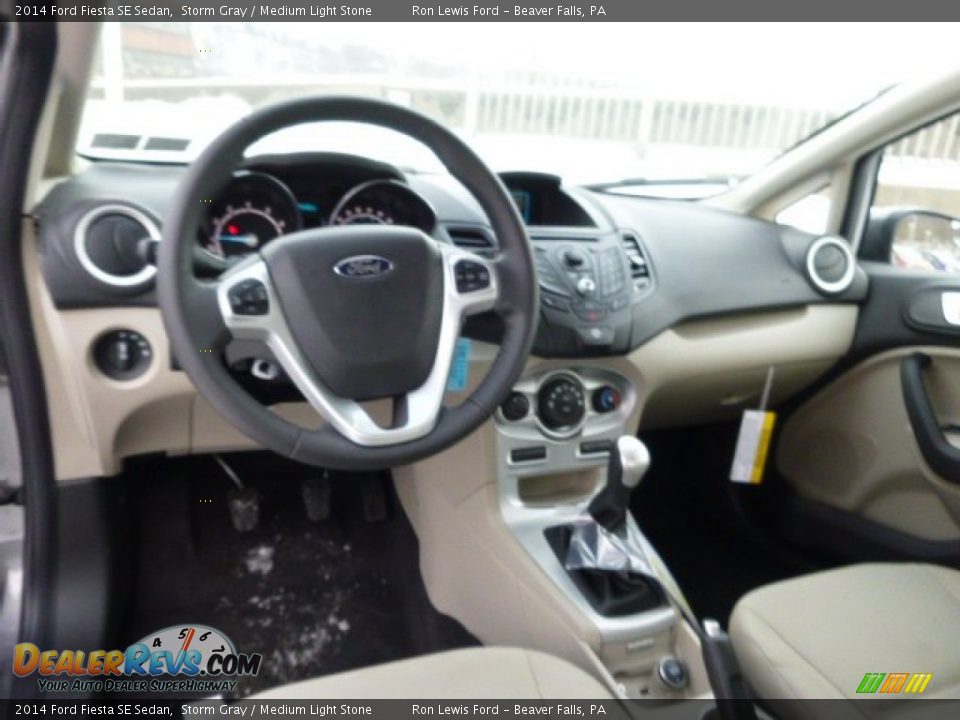 2014 Ford Fiesta SE Sedan Storm Gray / Medium Light Stone Photo #14