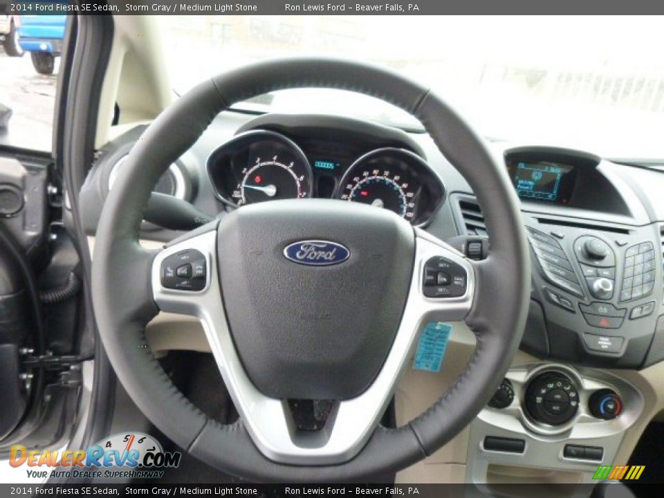 2014 Ford Fiesta SE Sedan Storm Gray / Medium Light Stone Photo #19