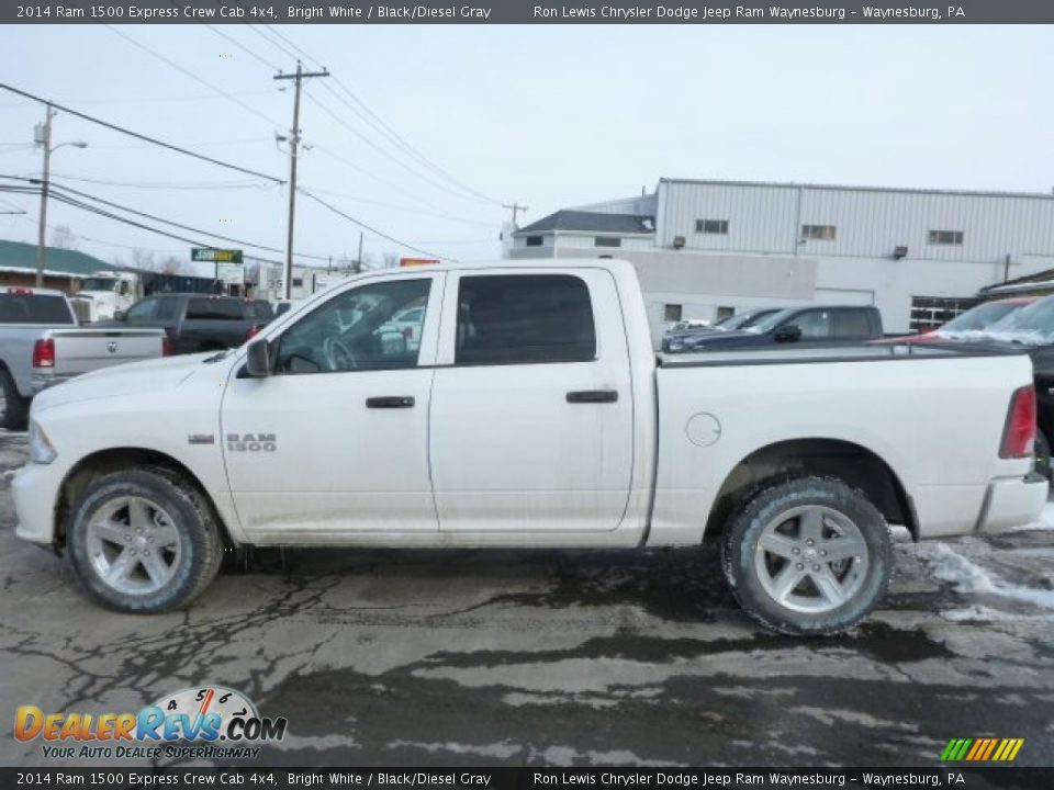 2014 Ram 1500 Express Crew Cab 4x4 Bright White / Black/Diesel Gray Photo #2