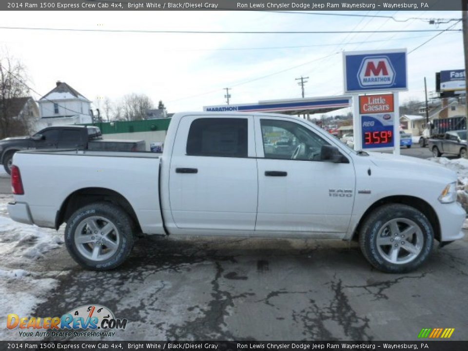 2014 Ram 1500 Express Crew Cab 4x4 Bright White / Black/Diesel Gray Photo #7