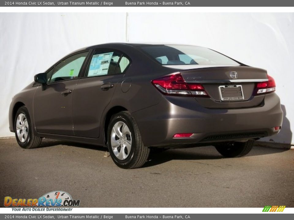 2014 Honda Civic LX Sedan Urban Titanium Metallic / Beige Photo #2