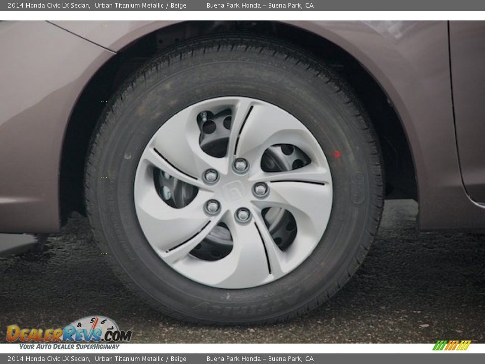 2014 Honda Civic LX Sedan Urban Titanium Metallic / Beige Photo #7