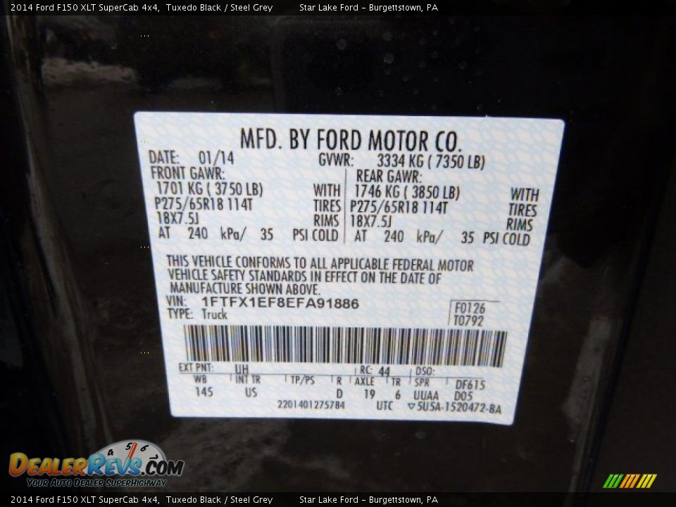 2014 Ford F150 XLT SuperCab 4x4 Tuxedo Black / Steel Grey Photo #20