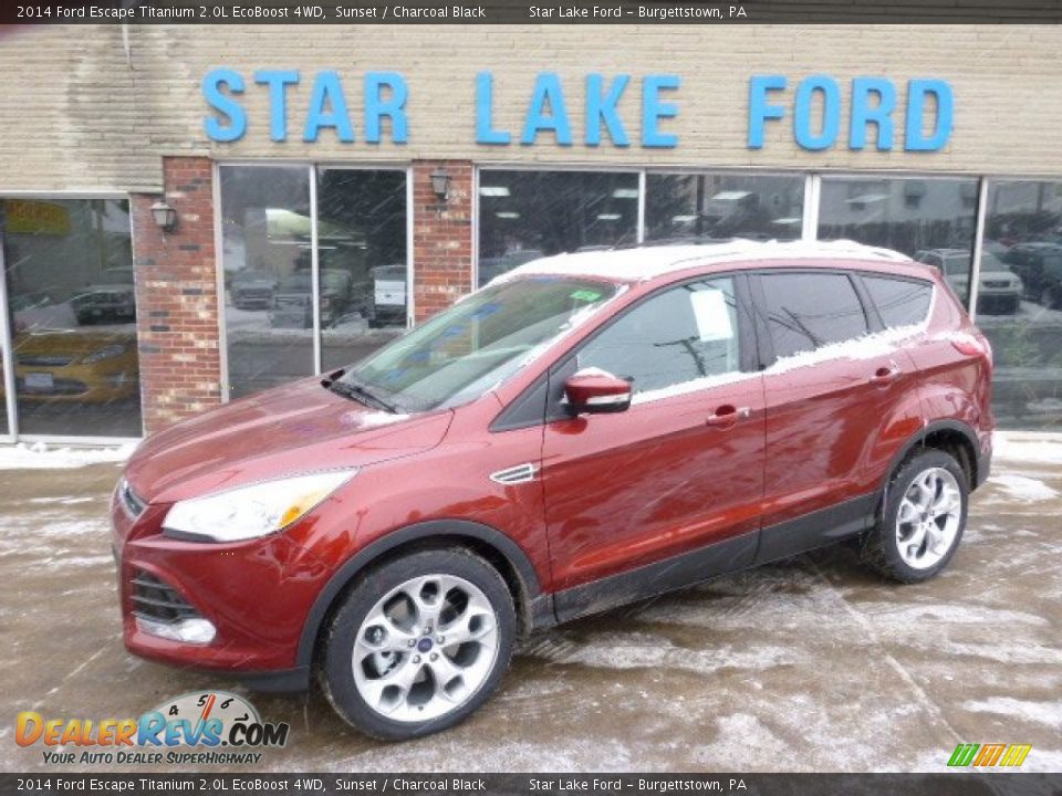 2014 Ford Escape Titanium 2.0L EcoBoost 4WD Sunset / Charcoal Black Photo #1