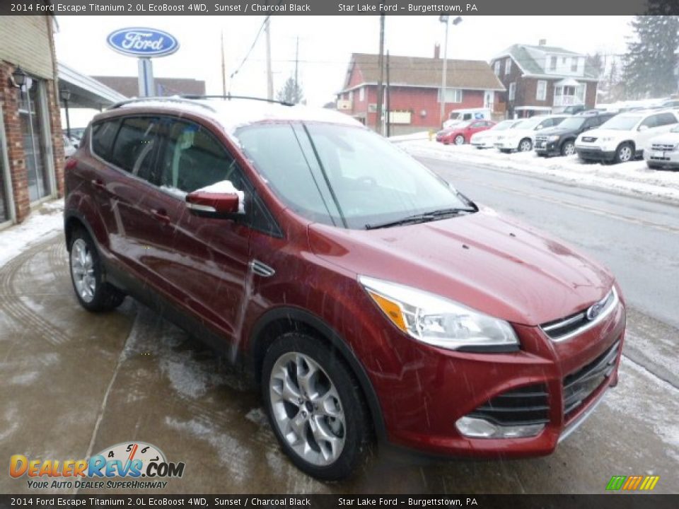 2014 Ford Escape Titanium 2.0L EcoBoost 4WD Sunset / Charcoal Black Photo #3