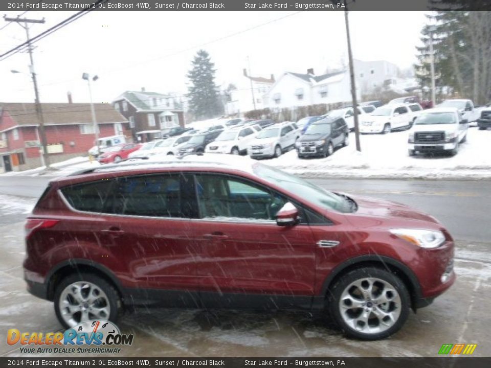 2014 Ford Escape Titanium 2.0L EcoBoost 4WD Sunset / Charcoal Black Photo #4