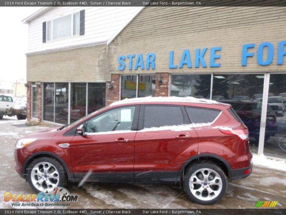 2014 Ford Escape Titanium 2.0L EcoBoost 4WD Sunset / Charcoal Black Photo #7