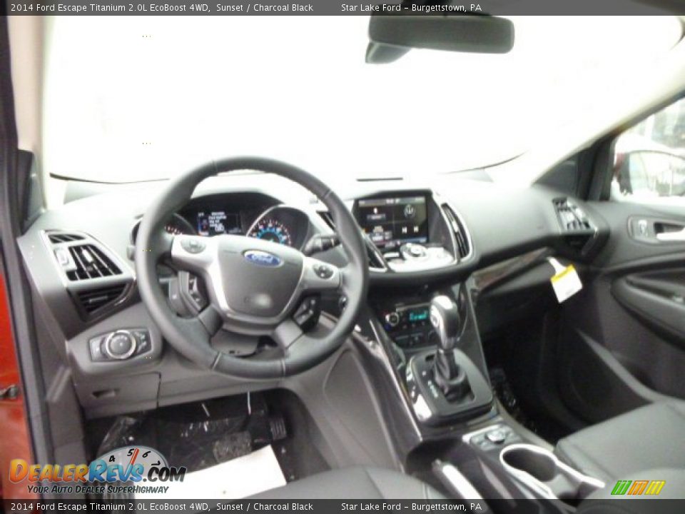 2014 Ford Escape Titanium 2.0L EcoBoost 4WD Sunset / Charcoal Black Photo #13