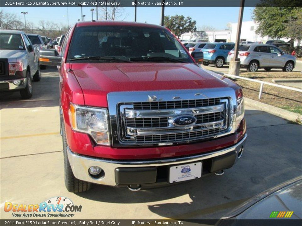 2014 Ford F150 Lariat SuperCrew 4x4 Ruby Red / Steel Grey Photo #1