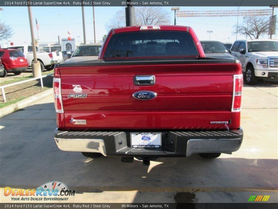 2014 Ford F150 Lariat SuperCrew 4x4 Ruby Red / Steel Grey Photo #4