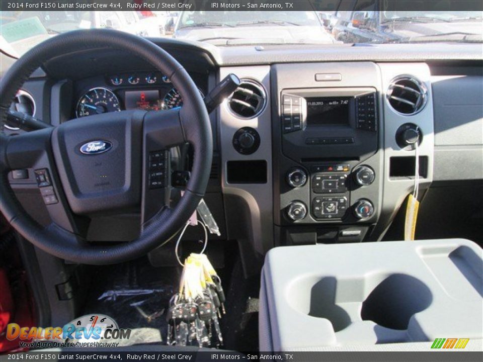 2014 Ford F150 Lariat SuperCrew 4x4 Ruby Red / Steel Grey Photo #8