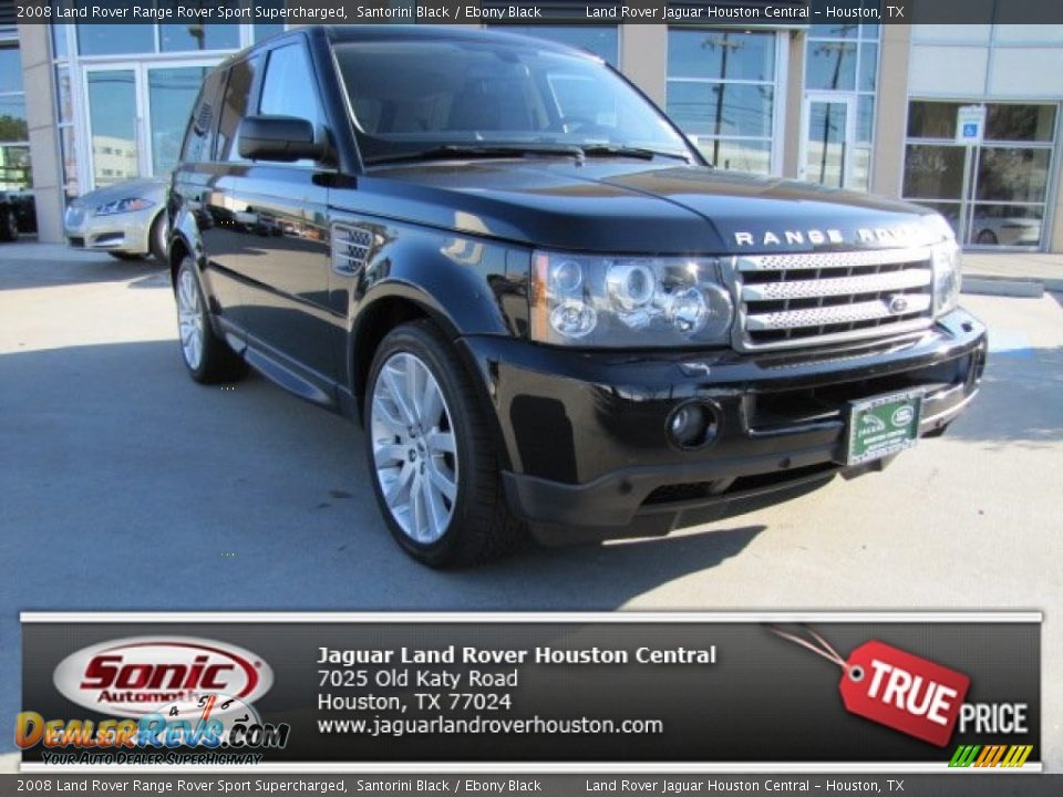 2008 Land Rover Range Rover Sport Supercharged Santorini Black / Ebony Black Photo #1