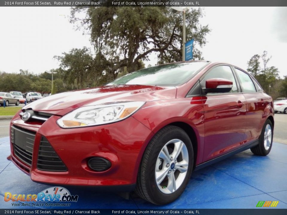 2014 Ford Focus SE Sedan Ruby Red / Charcoal Black Photo #1