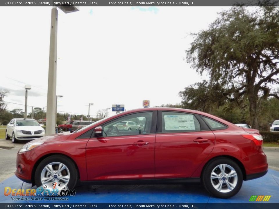 2014 Ford Focus SE Sedan Ruby Red / Charcoal Black Photo #2