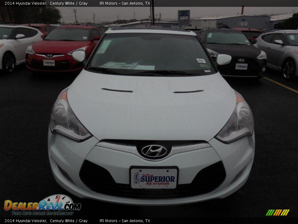 2014 Hyundai Veloster Century White / Gray Photo #2