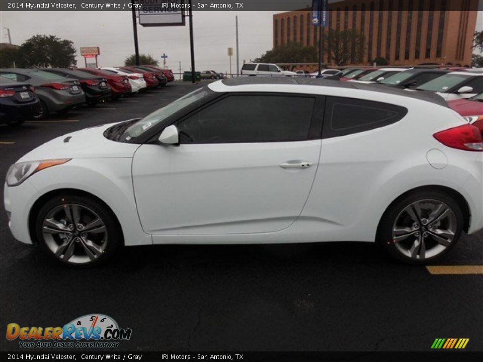 2014 Hyundai Veloster Century White / Gray Photo #3