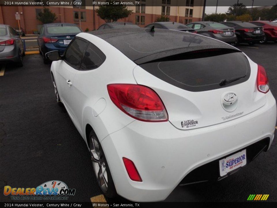 2014 Hyundai Veloster Century White / Gray Photo #4