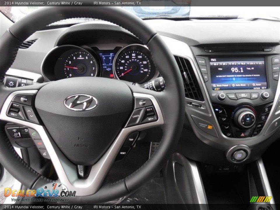 2014 Hyundai Veloster Century White / Gray Photo #7