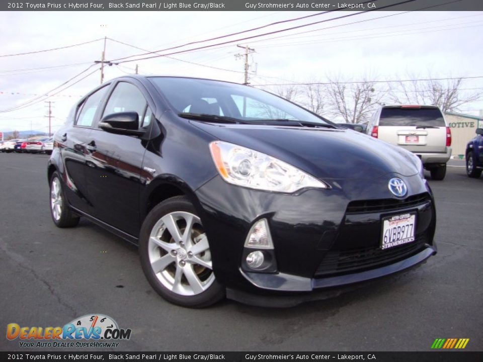 2012 Toyota Prius c Hybrid Four Black Sand Pearl / Light Blue Gray/Black Photo #1
