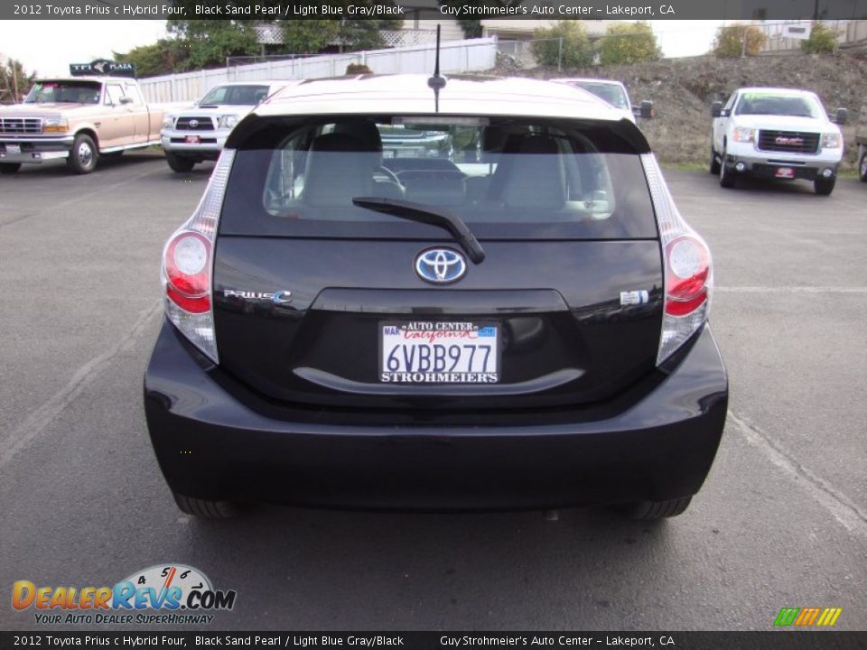 2012 Toyota Prius c Hybrid Four Black Sand Pearl / Light Blue Gray/Black Photo #6