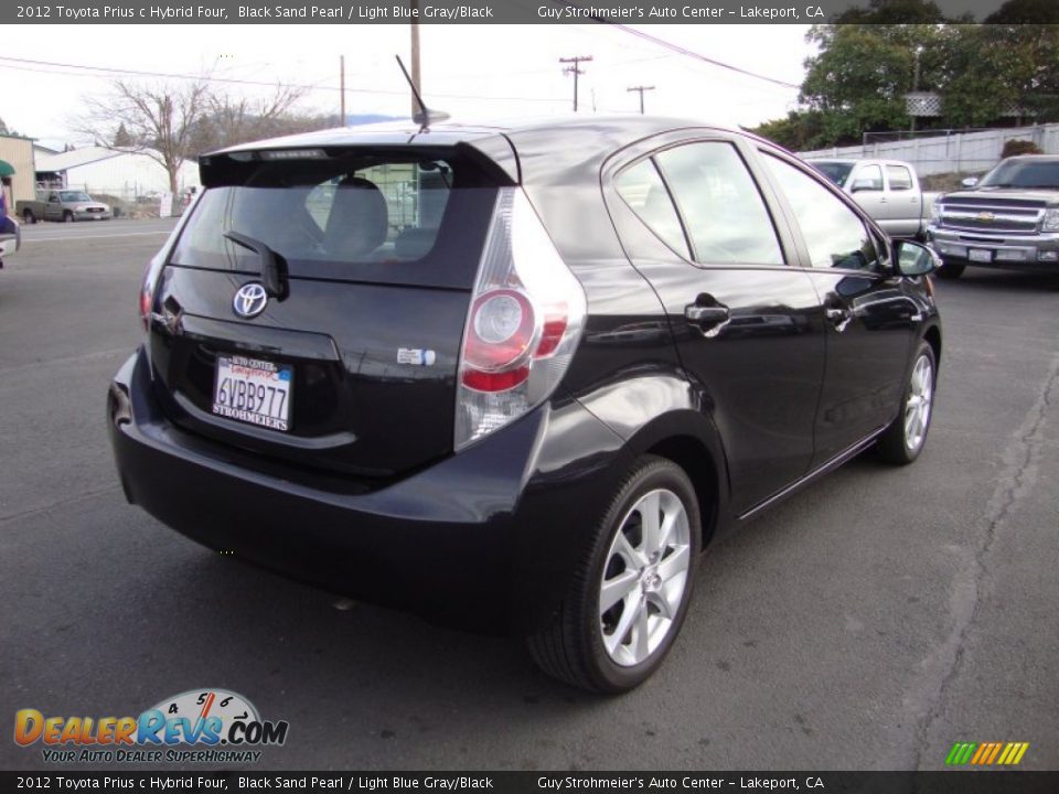 2012 Toyota Prius c Hybrid Four Black Sand Pearl / Light Blue Gray/Black Photo #7