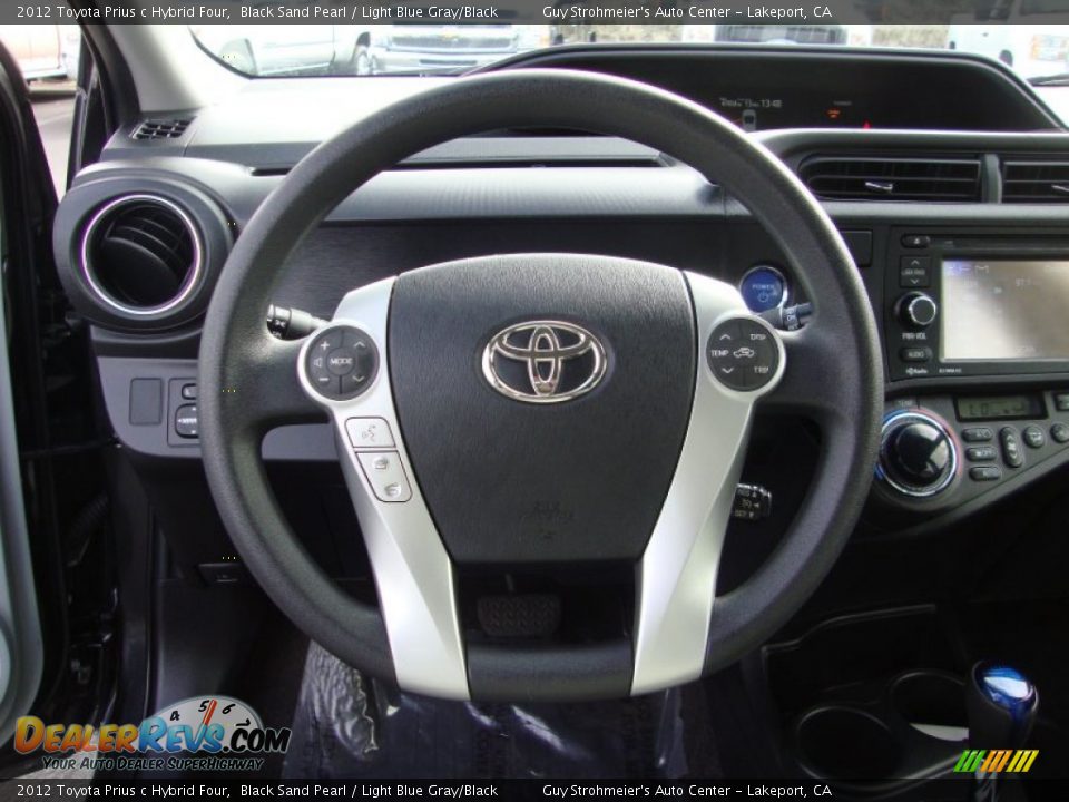 2012 Toyota Prius c Hybrid Four Black Sand Pearl / Light Blue Gray/Black Photo #12