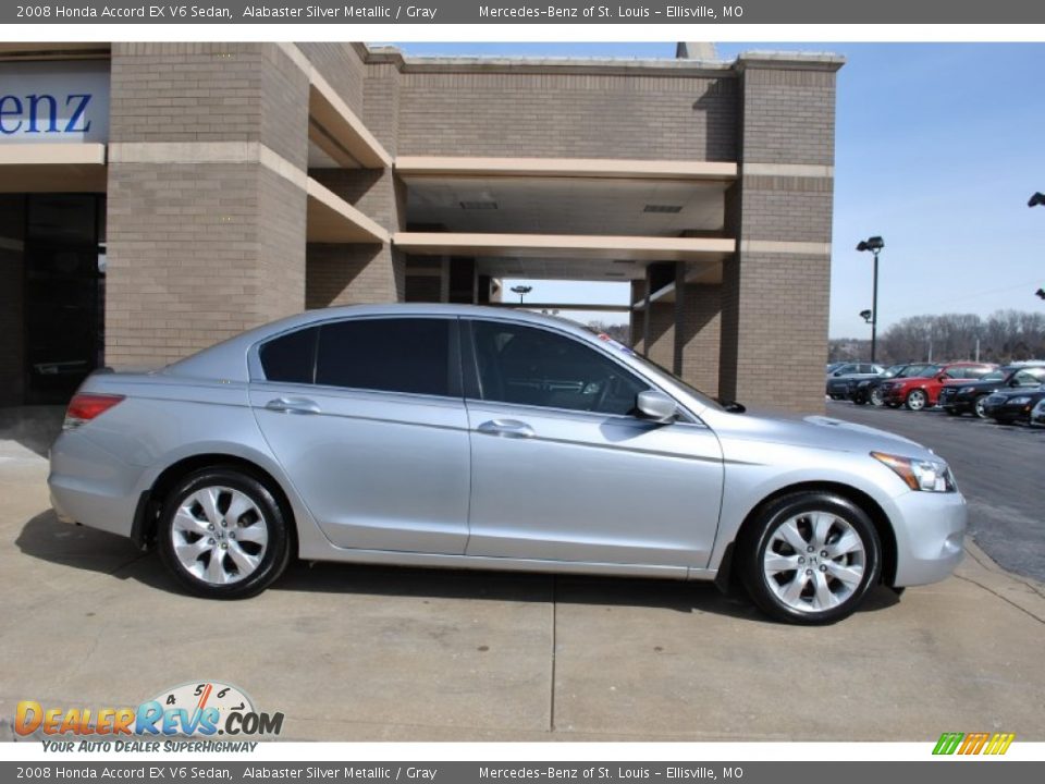 2008 Honda Accord EX V6 Sedan Alabaster Silver Metallic / Gray Photo #3