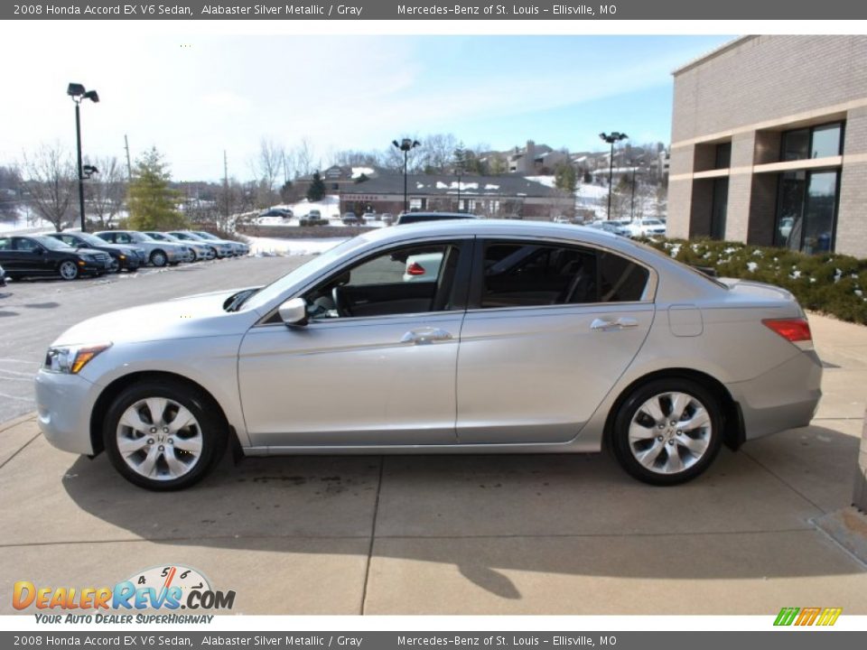 2008 Honda Accord EX V6 Sedan Alabaster Silver Metallic / Gray Photo #8