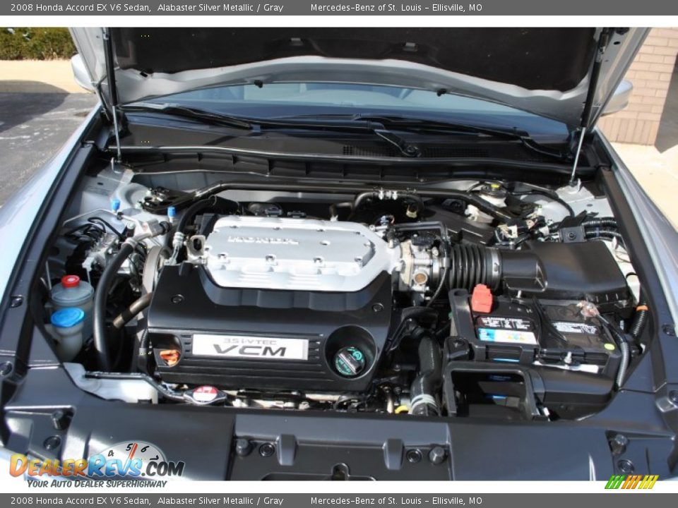 2008 Honda Accord EX V6 Sedan Alabaster Silver Metallic / Gray Photo #17