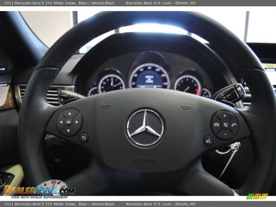 2011 Mercedes-Benz E 350 4Matic Sedan Black / Almond/Black Photo #14