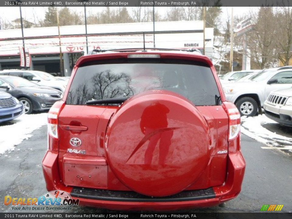 2011 Toyota RAV4 Limited 4WD Barcelona Red Metallic / Sand Beige Photo #11