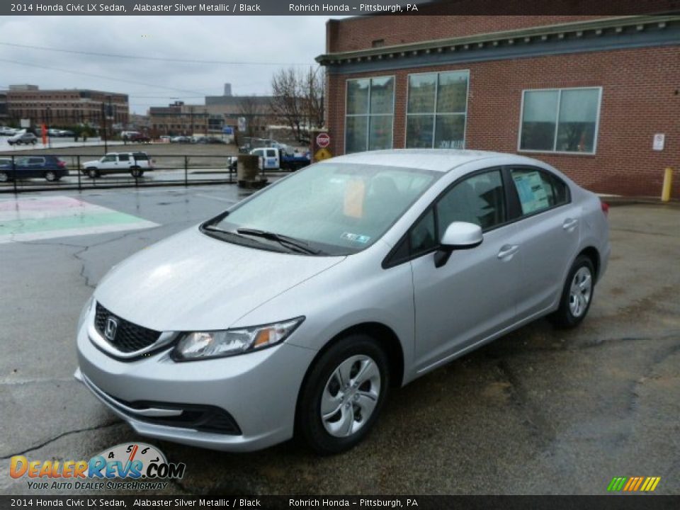 2014 Honda Civic LX Sedan Alabaster Silver Metallic / Black Photo #1