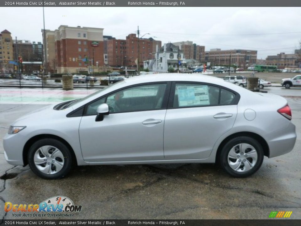 2014 Honda Civic LX Sedan Alabaster Silver Metallic / Black Photo #2