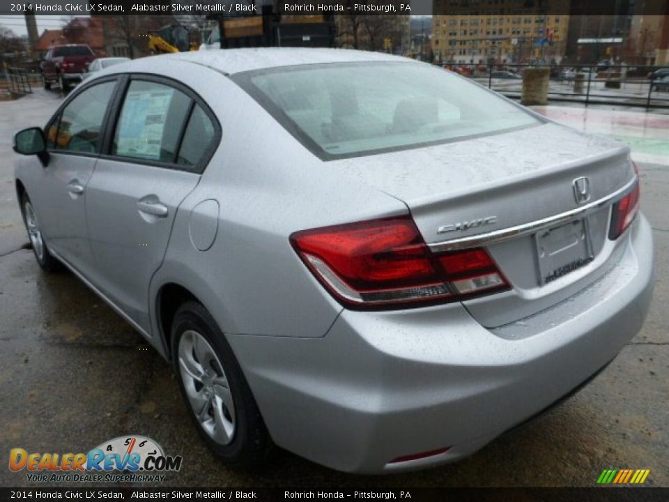 2014 Honda Civic LX Sedan Alabaster Silver Metallic / Black Photo #3
