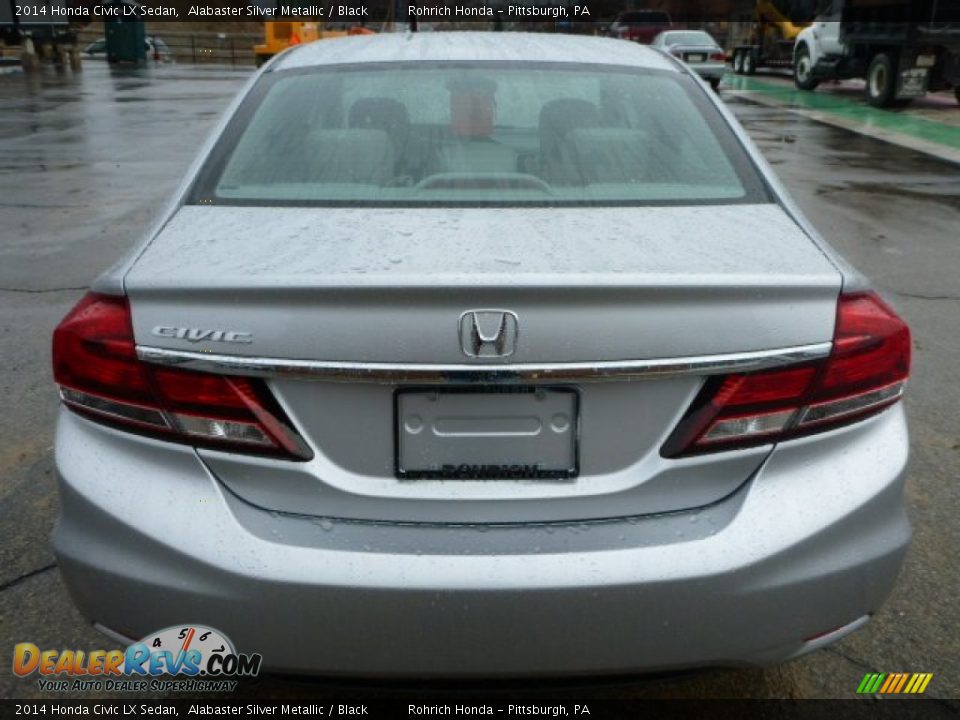 2014 Honda Civic LX Sedan Alabaster Silver Metallic / Black Photo #4