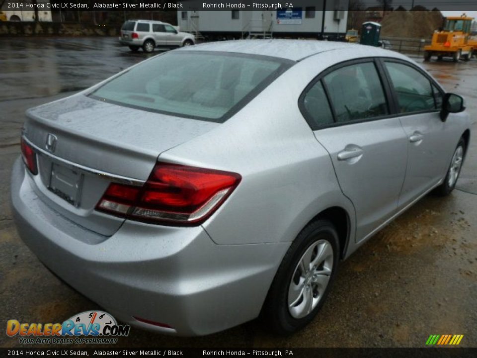2014 Honda Civic LX Sedan Alabaster Silver Metallic / Black Photo #5