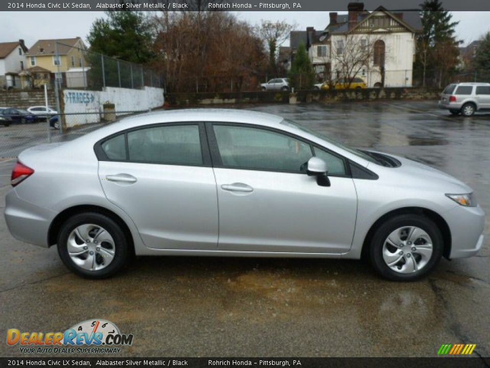 2014 Honda Civic LX Sedan Alabaster Silver Metallic / Black Photo #6