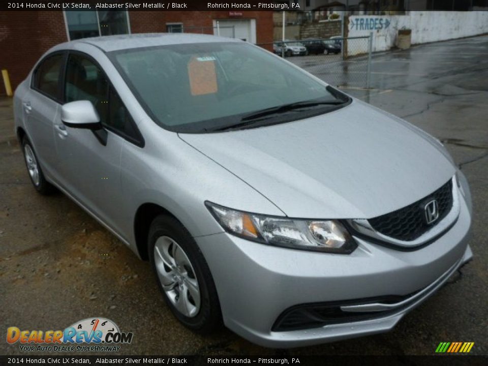 2014 Honda Civic LX Sedan Alabaster Silver Metallic / Black Photo #7