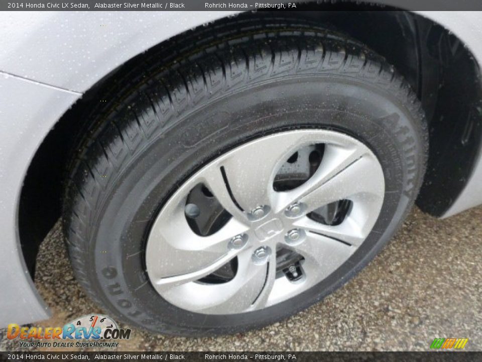 2014 Honda Civic LX Sedan Alabaster Silver Metallic / Black Photo #9