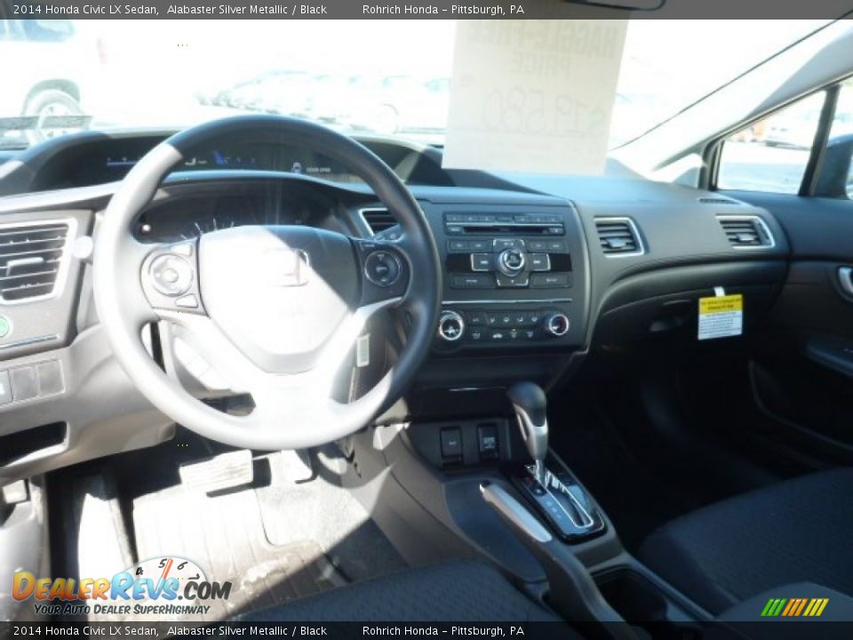 2014 Honda Civic LX Sedan Alabaster Silver Metallic / Black Photo #12