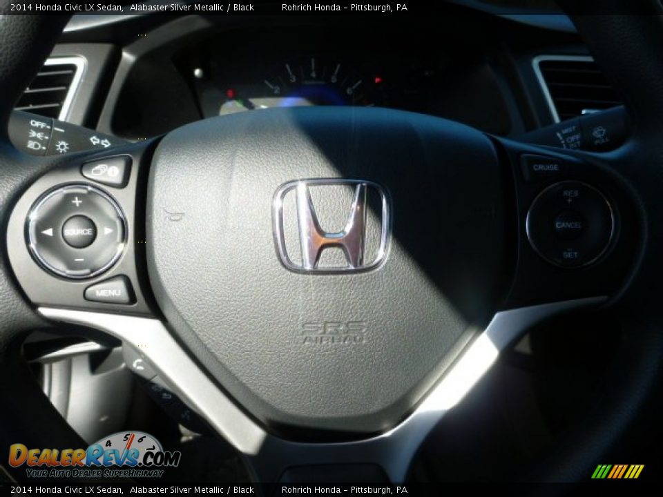 2014 Honda Civic LX Sedan Alabaster Silver Metallic / Black Photo #14