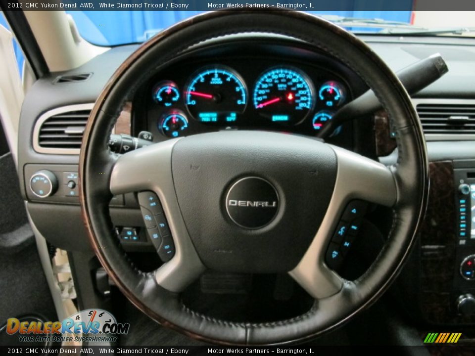 2012 GMC Yukon Denali AWD White Diamond Tricoat / Ebony Photo #32